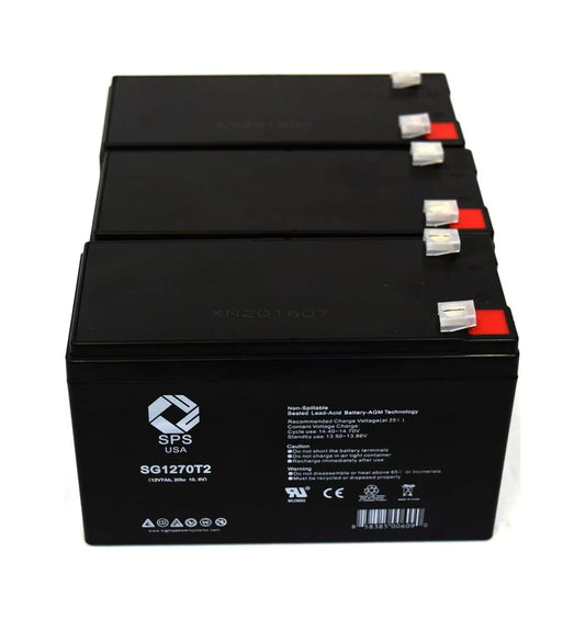 SizePSize Brand 12V 7 Ah Replacement Battery (SizeG1270T2) for onic PCM 200vr UPSize (3 PACK)