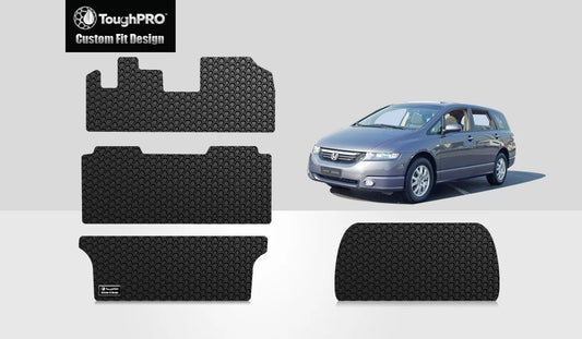 ToughPRO - Full Sizeet with Cargo Mats Compatible with HONDA Odyssey - All Weather Heavy Duty (Made in USizeA) - Black Rubber - 2001