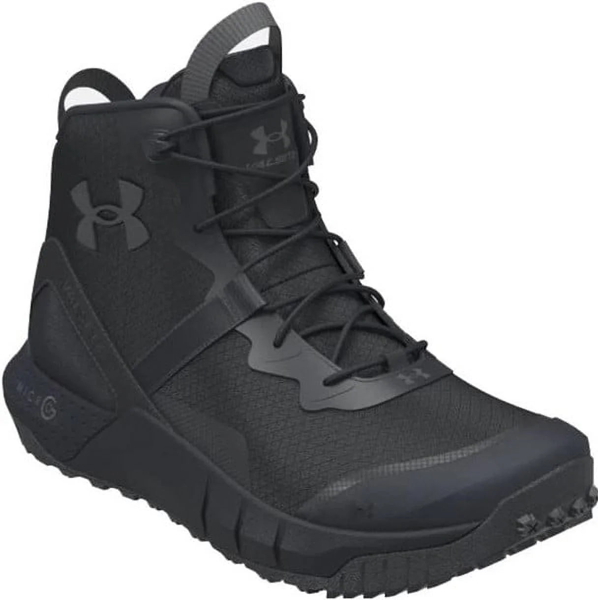 Under Armour Micro G Valsetz Mid Wide (2E) Tactical Boots, Black/Pitch Gray, 9W