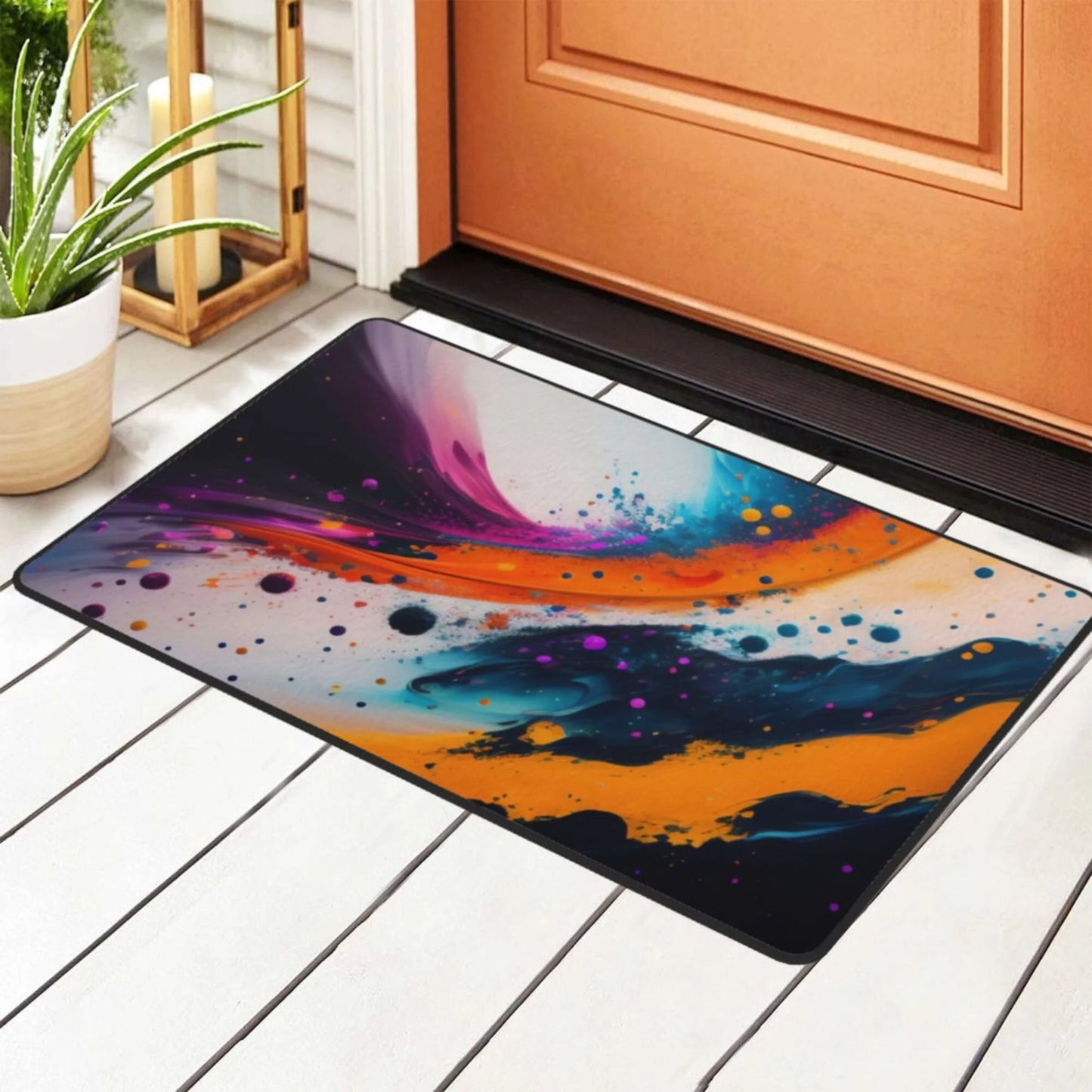 XMXY Fractal Blaze Texture Area Rugs Doormat Outdoor Entrance , Facecloth Non-slip Floor Mat Rug for Living Room Kitchen Sizeink Area Indoor 36"x24"