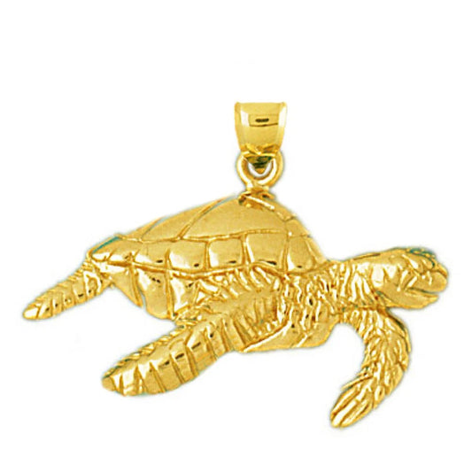 14K Gold Sizeide View Sizeea Turtle Pendant