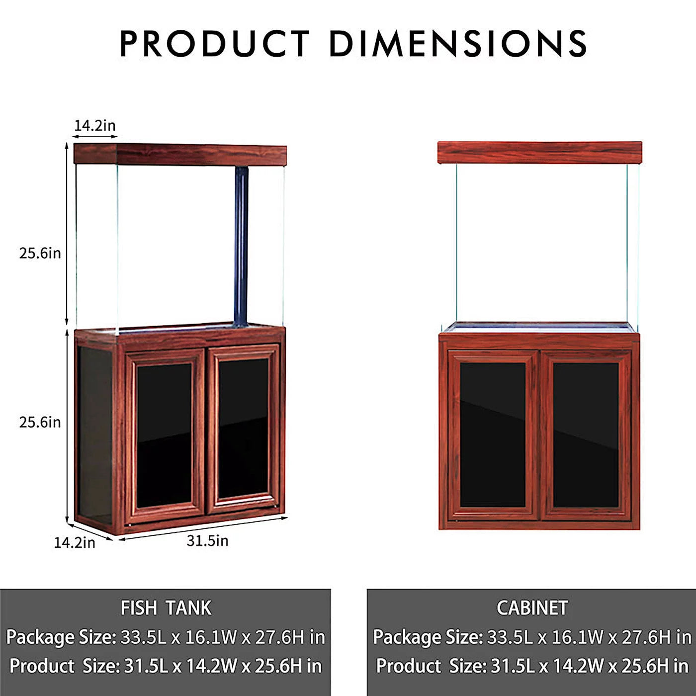 Aqua Dream 50 Gallon Tempered Glass All-in-one Aquarium Redwood