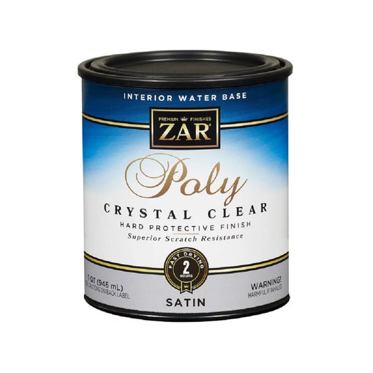 ZAR 32512 Aqua Water-Based Polyurethane, Clear, 1 qt, Each