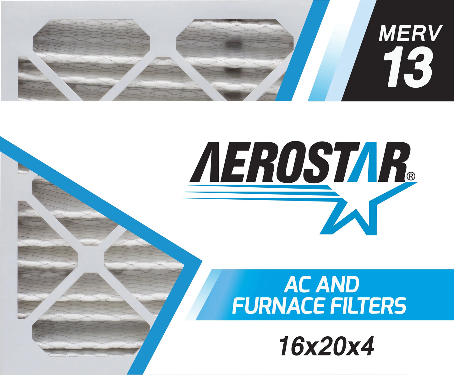 Aerostar 16x20x4 MERV  13,  Air Filter, 16 x 20 x 4, Box of 4