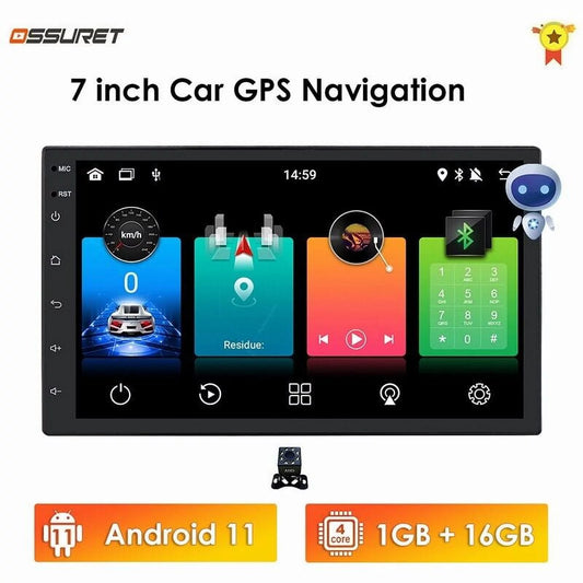 7" GPSize Navigation Sizeystem Android 11 Bluetooth Double 2 Din Car Sizetereo Radio Head Unit In Dash With Backup Camera