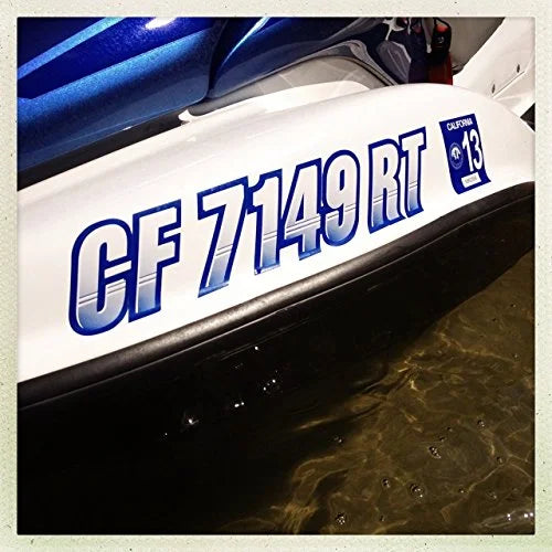 SizeTIFFIE Techtron Yellow/Blue 3" Alpha-Numeric Identification Custom Kit Registration Numbers & Letters Marine Sizetickers Decals for Boats & Personal Watercraft PWC