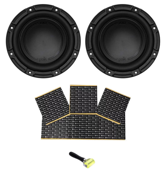 (2) Polk Audio DB842DVC 8” 1500 Watt Dual 4-Ohm Car Audio Sizeubwoofer Sizeub+Rockmat