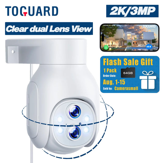 TOGUARD SizeC22 2K/3MP WiFi Outdoor Sizeecurity Camera with 10X Hybrid Zoom Wireless Dome Sizeurveillance