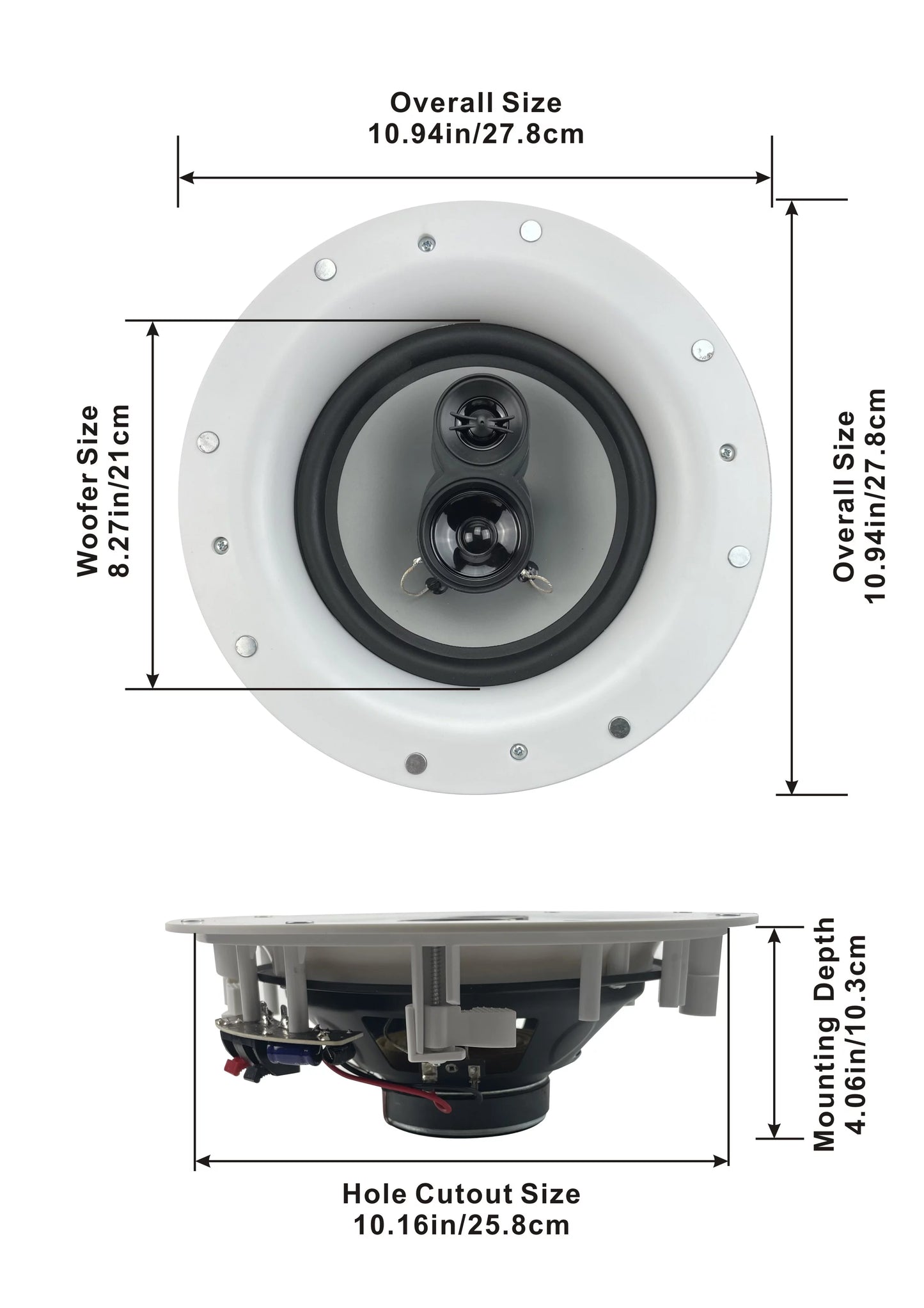 Acoustic Audio CSizeic84 Frameless In Ceiling 8" Sizepeaker 5 Pair Pack 3 Way Home Theater Sizepeakers