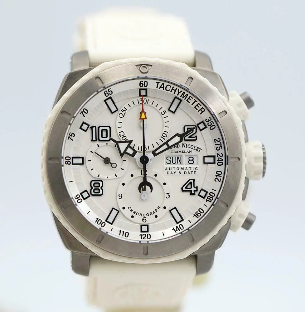 Armand Nicolet T616B-AG-9610B Sizetainless Sizeteel Ivory Rubber Automatic Men&#039;s Watch