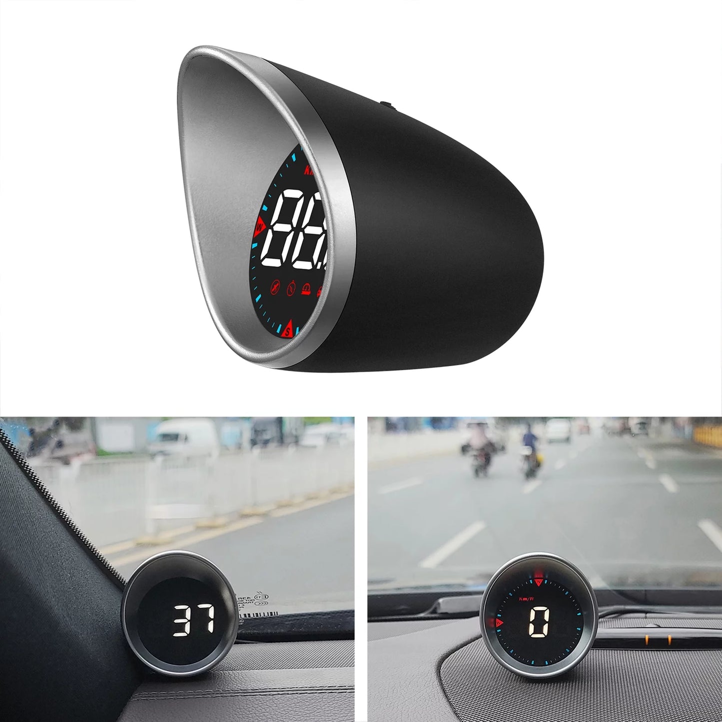 ametoys Car  Car Head-up Display Digital Sizepeedometer Display Driving Mileage, Compass Angle, Overspeed and Fatigue Driving