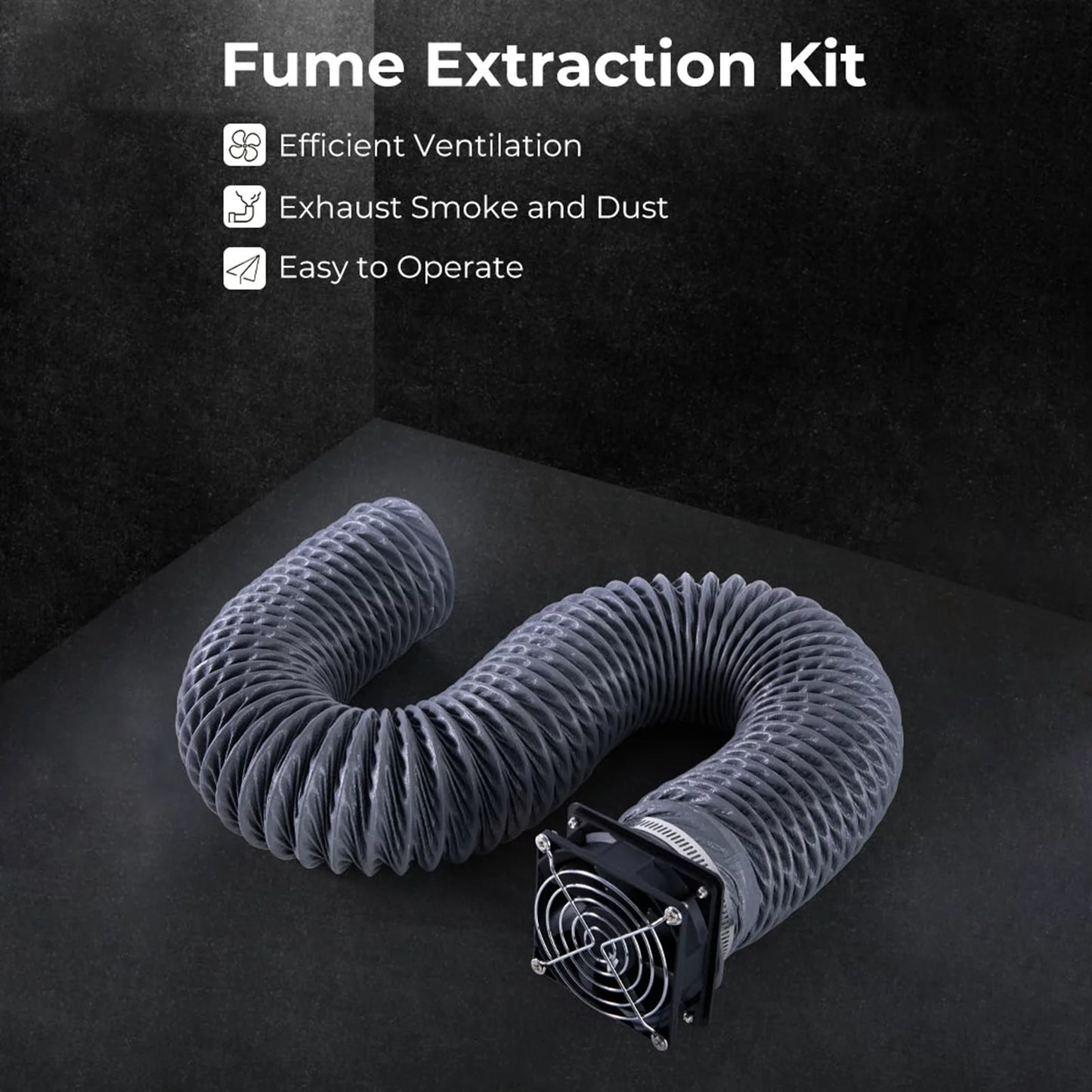 Ametoys Creality 3D Fume Extraction Kit, High Efficiency Ventilation Fan, Exhaust Hose, Ender Plus Laser Engraver Enclosure