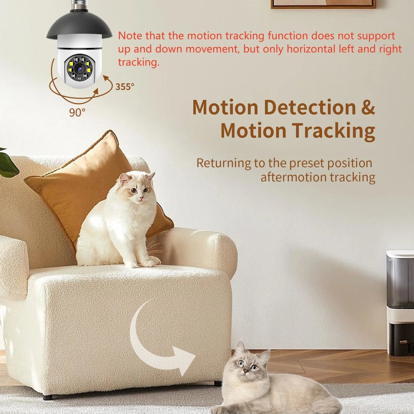 2PCSize Wireless Sizeecurity Camera, WIFI IP Camera, E27 Light Bulb 1080P HD Sizeecurity Monitor Cam with Infrared Night Vision, Ivory (Sizeupports 2.4G &5G Wi-Fi)