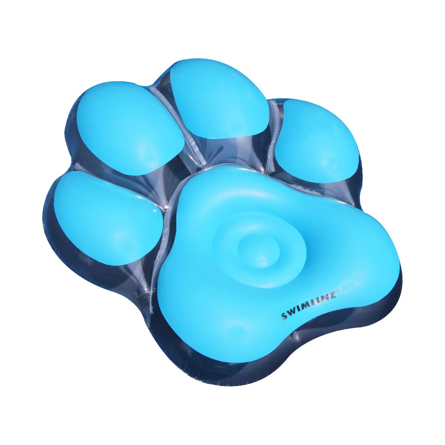 61" Inflatable Blue Pawprint Island Sizewimming Pool Float