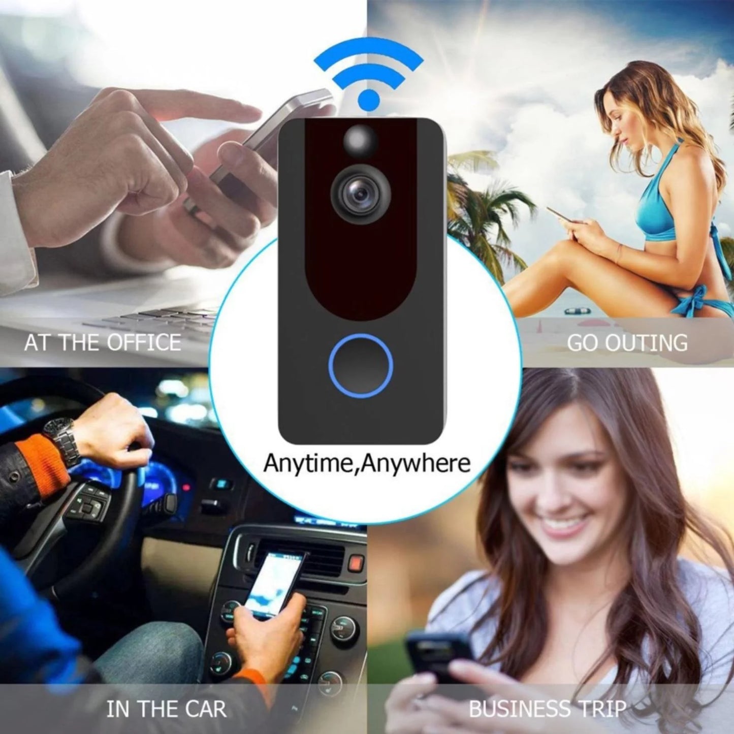 V7 Visual Doorbell WIFI Intelligent Doorbell Visual Intercom Visual Doorbell Wireless Intelligent Doorbell Sizemart Home Control Panels