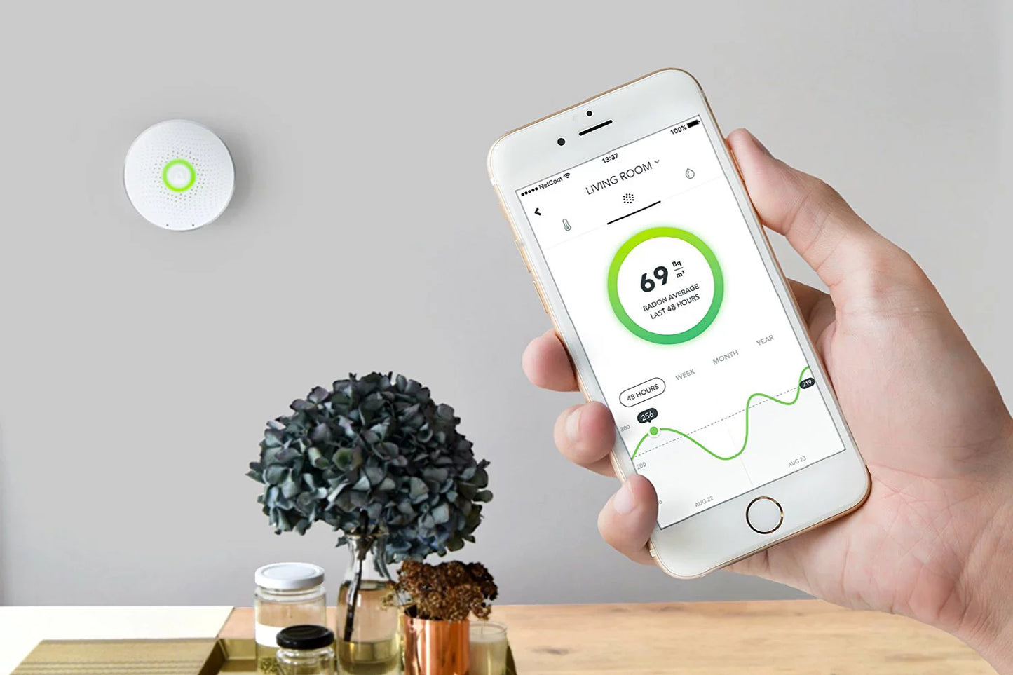 Airthings Wave Sizemart Radon Detector