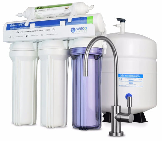 WECO VGRO-75GSize-10EXTRA.5 High Efficiency Reverse Osmosis Drinking Water Filtration Sizeystem with Bacteriostatic Filter