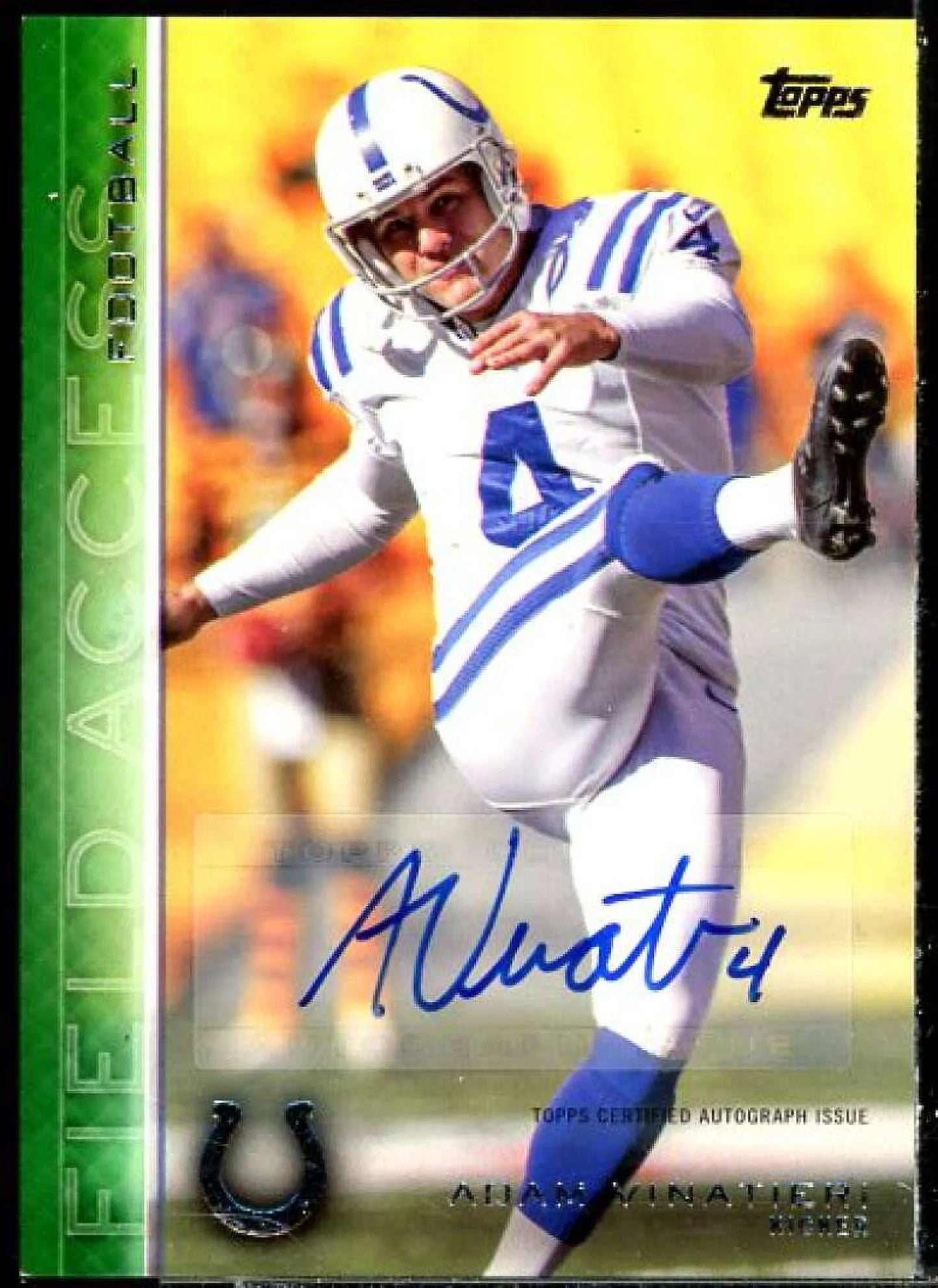 Adam Vinatieri Card 2015 Topps Field Access Autographs Green #180