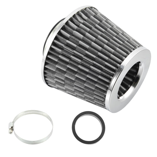 1pcs 2.5" 65mm Reducer Ring Inlet Cold Air Intake Cone Replacement Washable Clamp on Dry Air Filter Carbon Fiber Pattern