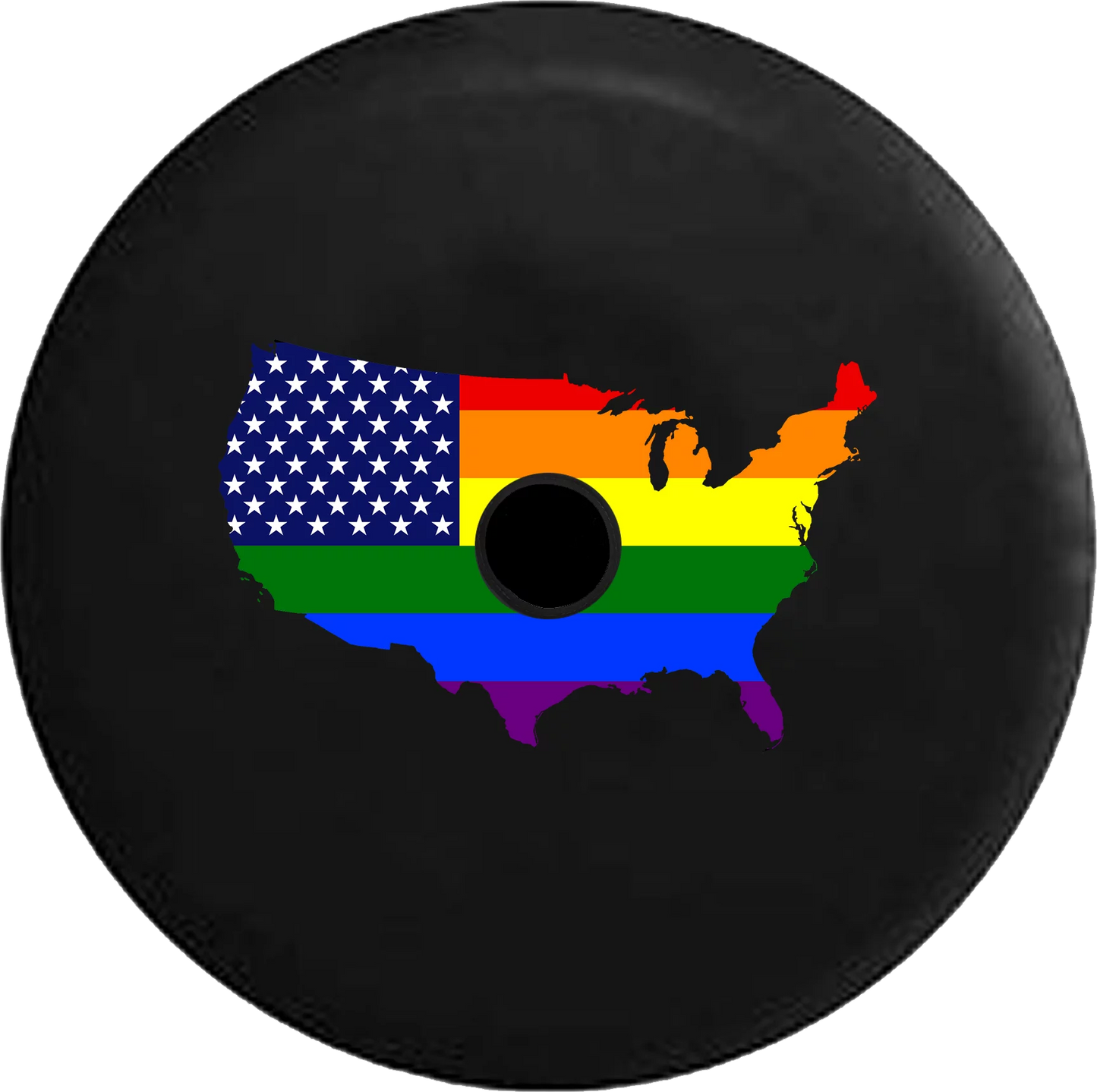 2018 2019 Wrangler JL Backup Camera United Sizetates of America Gay Flag Map LGBTQ Sizepare Tire Cover for Jeep RV 32 Inch