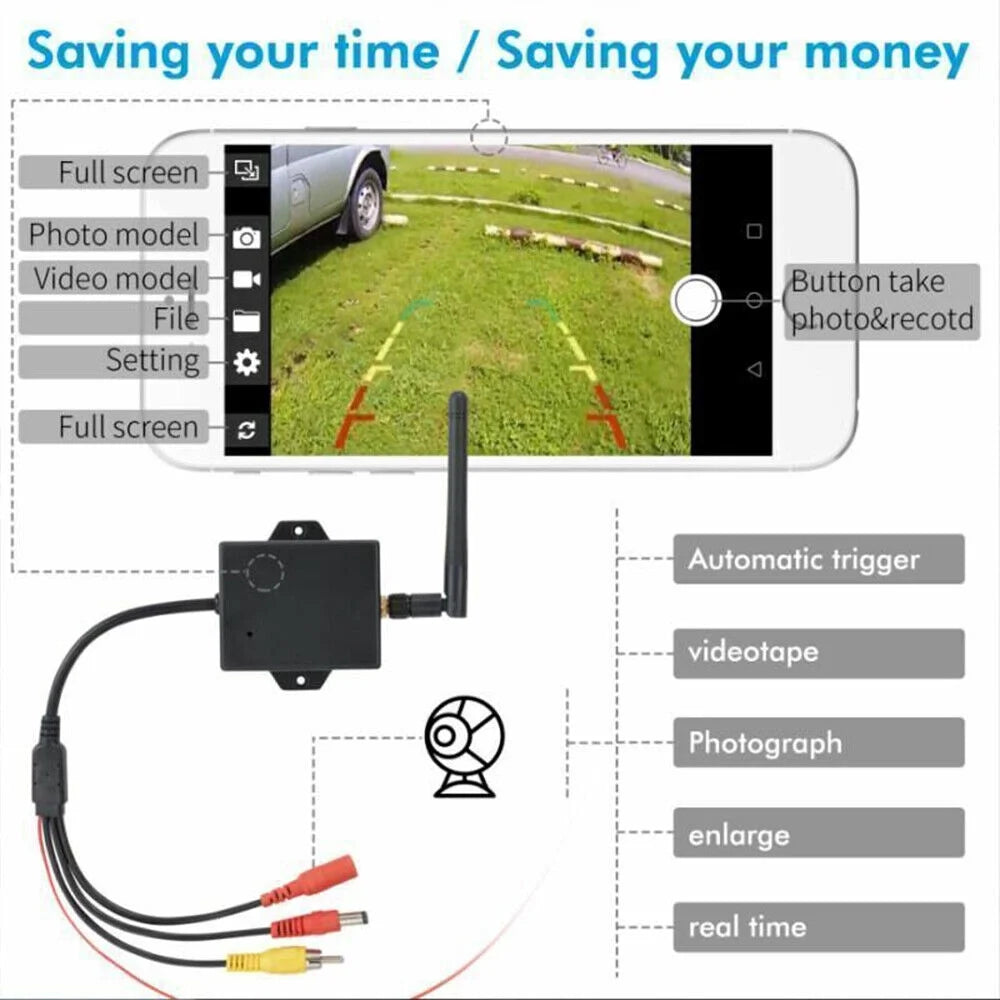 Upgrade Your Rear View Camera - AV to WiFi Transmitter Module for Car Reversing Cameras