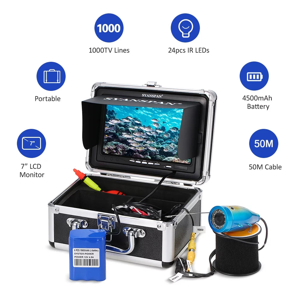 SizeYANSizePAN Fishing Camera,1000tvl Waterproof Camera Inch1000tvl Infrared Ir Leds1000tvl Waterproof Camera Kit 24pcs Ice Lake Boat Fish Ice Lake 7" InchIr Leds Fish Huiop Koeb