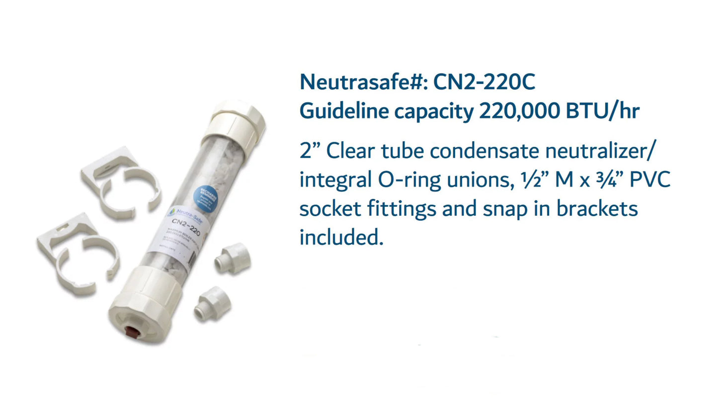 Acidic Condensate Wastewater Neutralizer Kit for Horizontal Installation Only