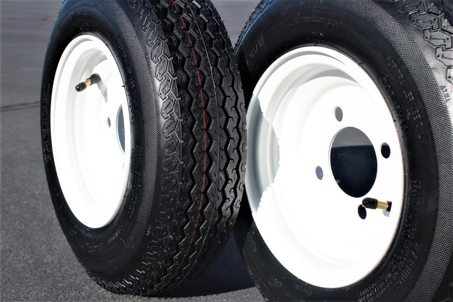 Antego Tire and Wheel 2-Pack Antego Trailer Tire on Rim 480-8 4.80-8 Load C 4 Lug Ivory Wheel