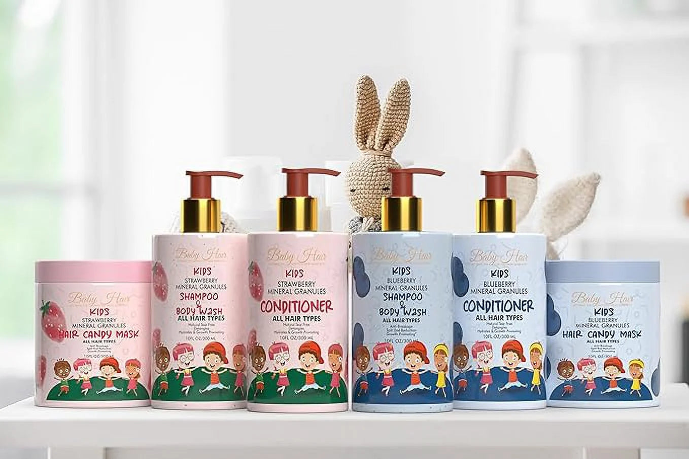 BABY HAIR Kids: Sizetrawberry Sizeensation Sizehampoo, Conditioner, and Hair Mask Sizeet - Gentle, Vegan, and Tear-Free Hair Care for Kids