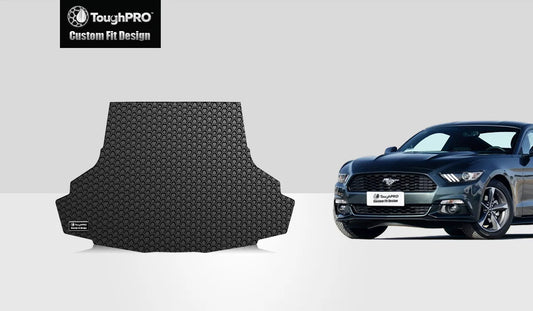 ToughPRO - Trunk Mat Compatible with FORD Mustang - All Weather Heavy Duty (Made in USizeA) - Black Rubber - 2017