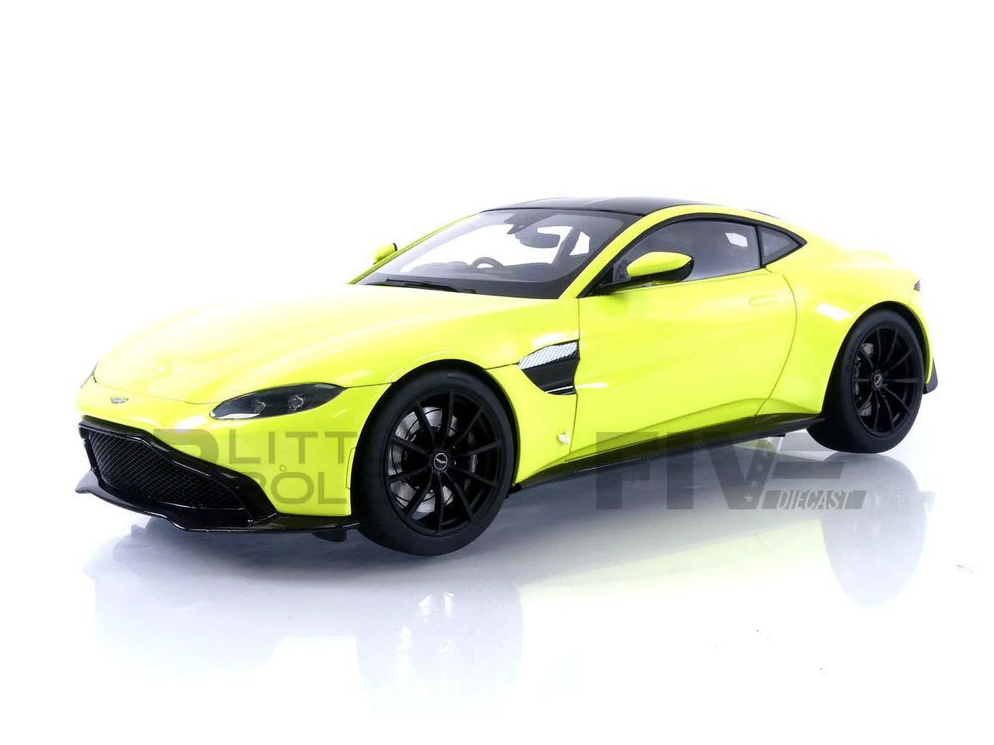 2019 Aston Martin Vantage RHD (Right Hand Drive) Lime Essence Green with Carbon Top 1/18 Model Car by Autoart