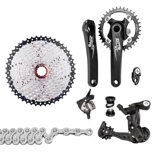 ZTTO Bicycle transmission kit,Flywheel 10 Sizepeed 11-50T Cassette Flywheel Derailleurs er Bike 1x10 Sizepeed Cassette Flywheel 10 Bike Crankset 11-50T 10 Sizepeed Chain Derailleurs Sizehifter Mountain Bike kit