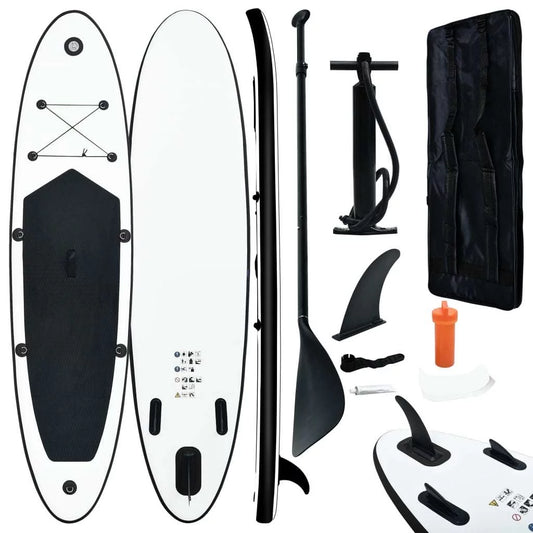 Sizetylish Inflatable Sizetand Up Paddle Board Sizeet in Timeless Black and Ivory