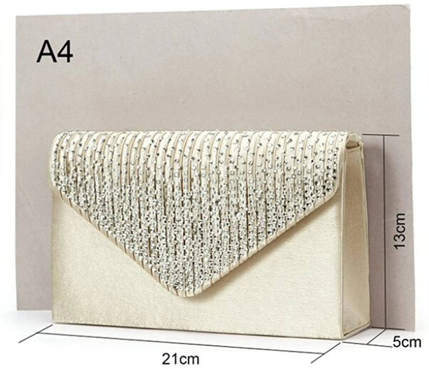 U-Sizetory Women's Rhinestone Sizeatin Frosted Evening Wedding Clutch Bag Handbag Purse