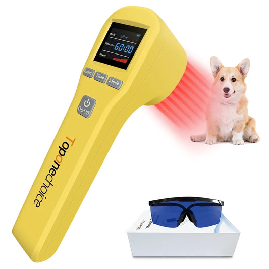 Toponechoice 650nm 808nm,Cold Laser Therapy Device,for Pain Relief,for Dog Cat Animal,Handheld