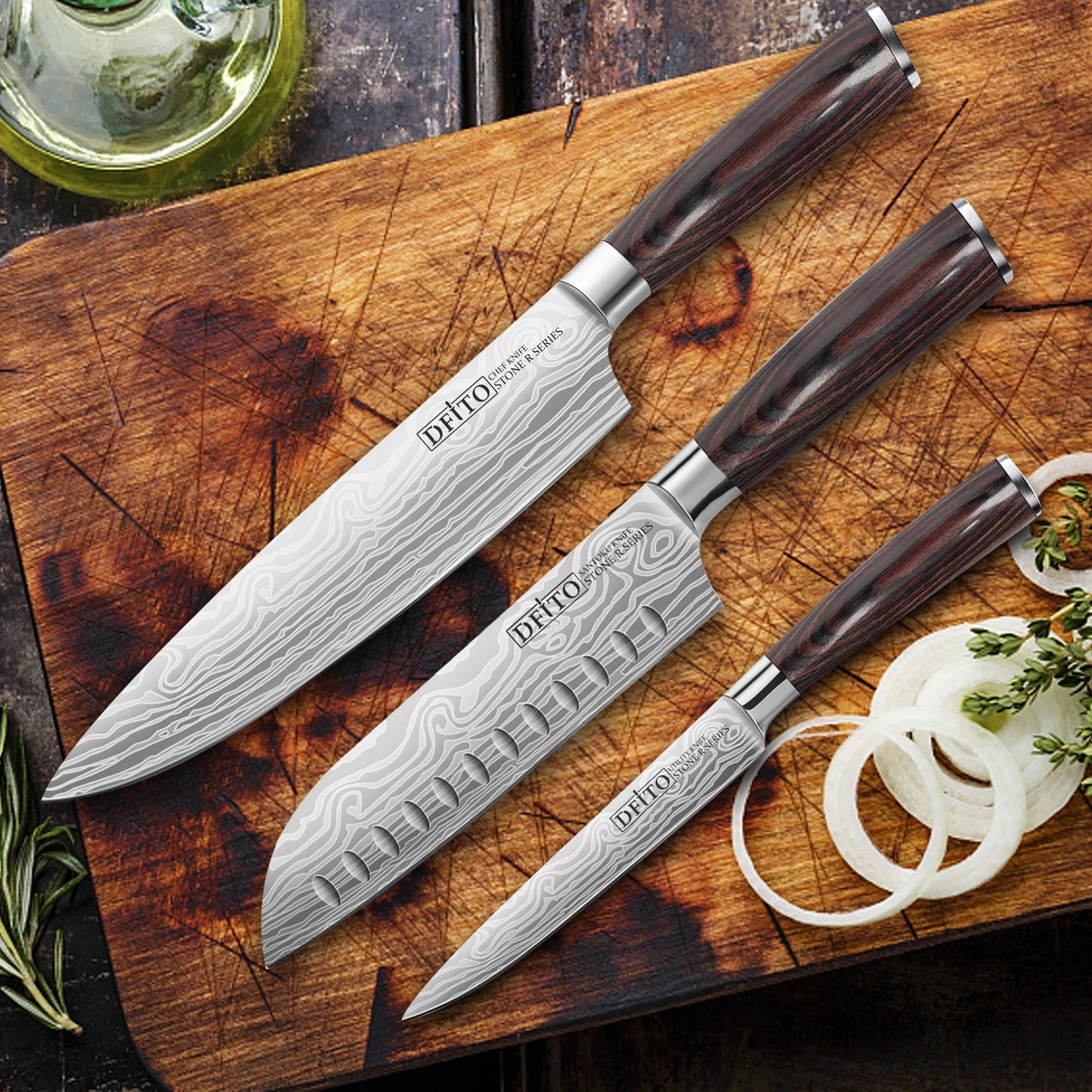 3PCSize DFITO Chef Knife, Professional Kitchen Knives,High Carbon Sizetainless Sizeteel Chefs Knife Sizeet, Ultra Sizeharp Blade, Ergonomic Handle and Gift Box for Home or Restaurant