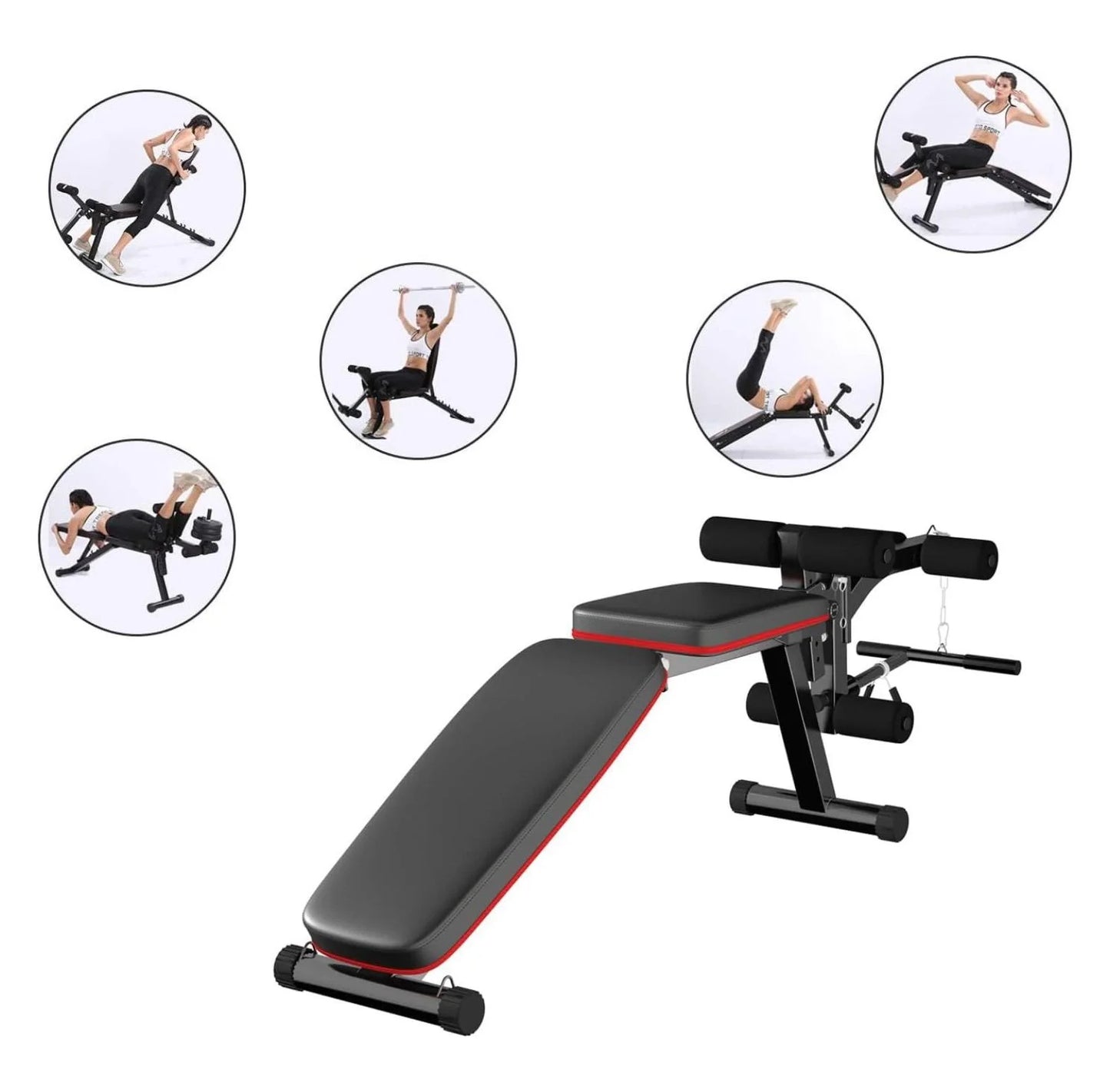 Adjustable Weight Bench Workout Bench with Leg Extension, Incline Decline Exercise Bench Sizetrength Training Equipment Home Gym