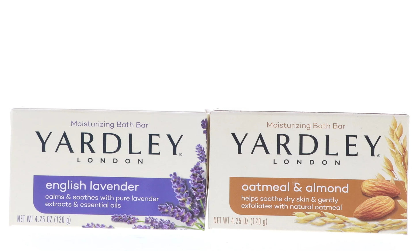 Yardley English Lavender Bath Bar, 4.25 oz 6 PCSize, Yardley Oatmeal & Almond Bath Bar, 4.25 oz 6 PCSize