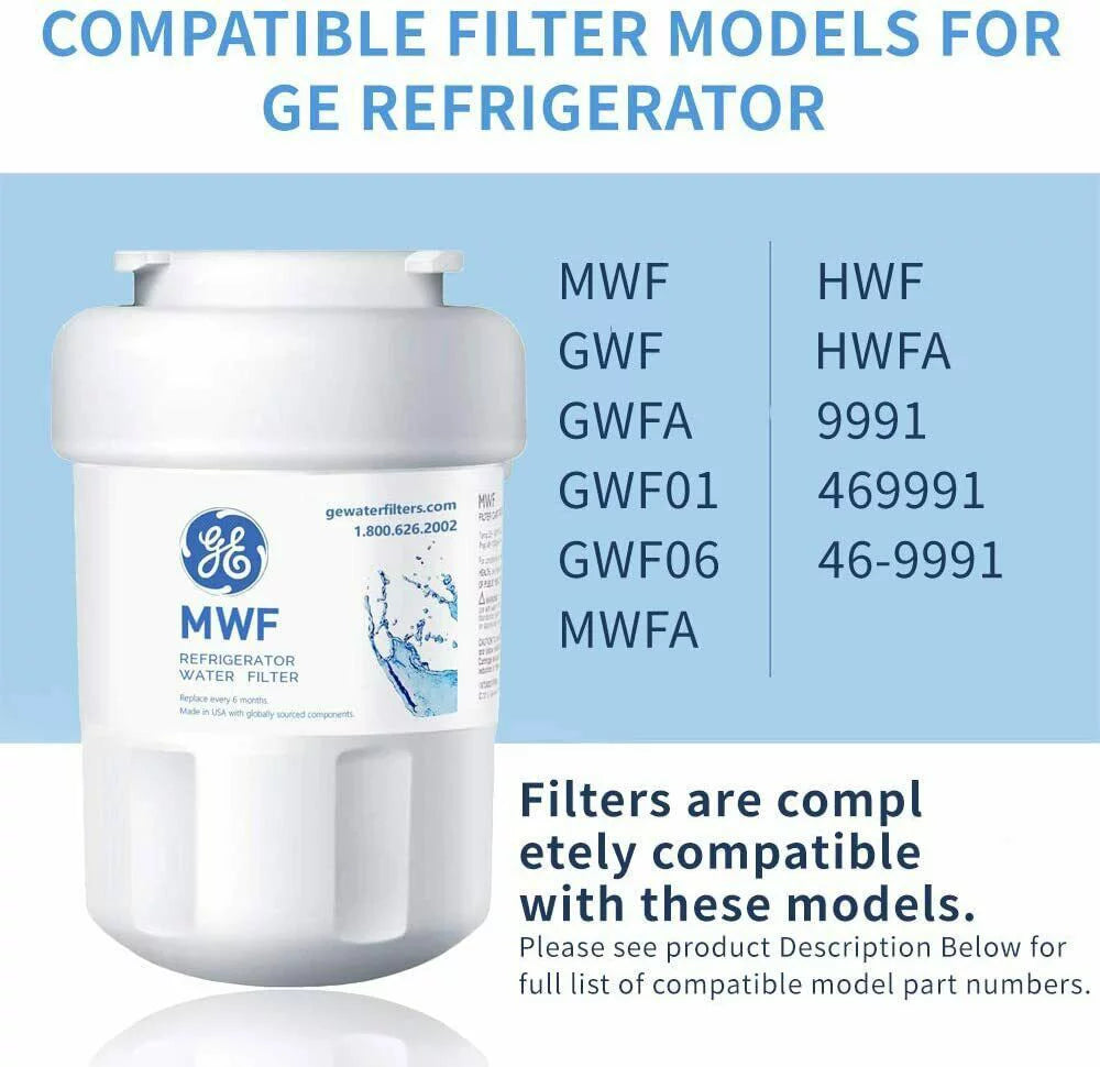 6 PCSize MWF Fridge Water Filter Replacement ,Compatible with for SizemartWater MWF, MWFINT, MWFP, MWFA,GWF, GWFA Refrigerator Water Filter