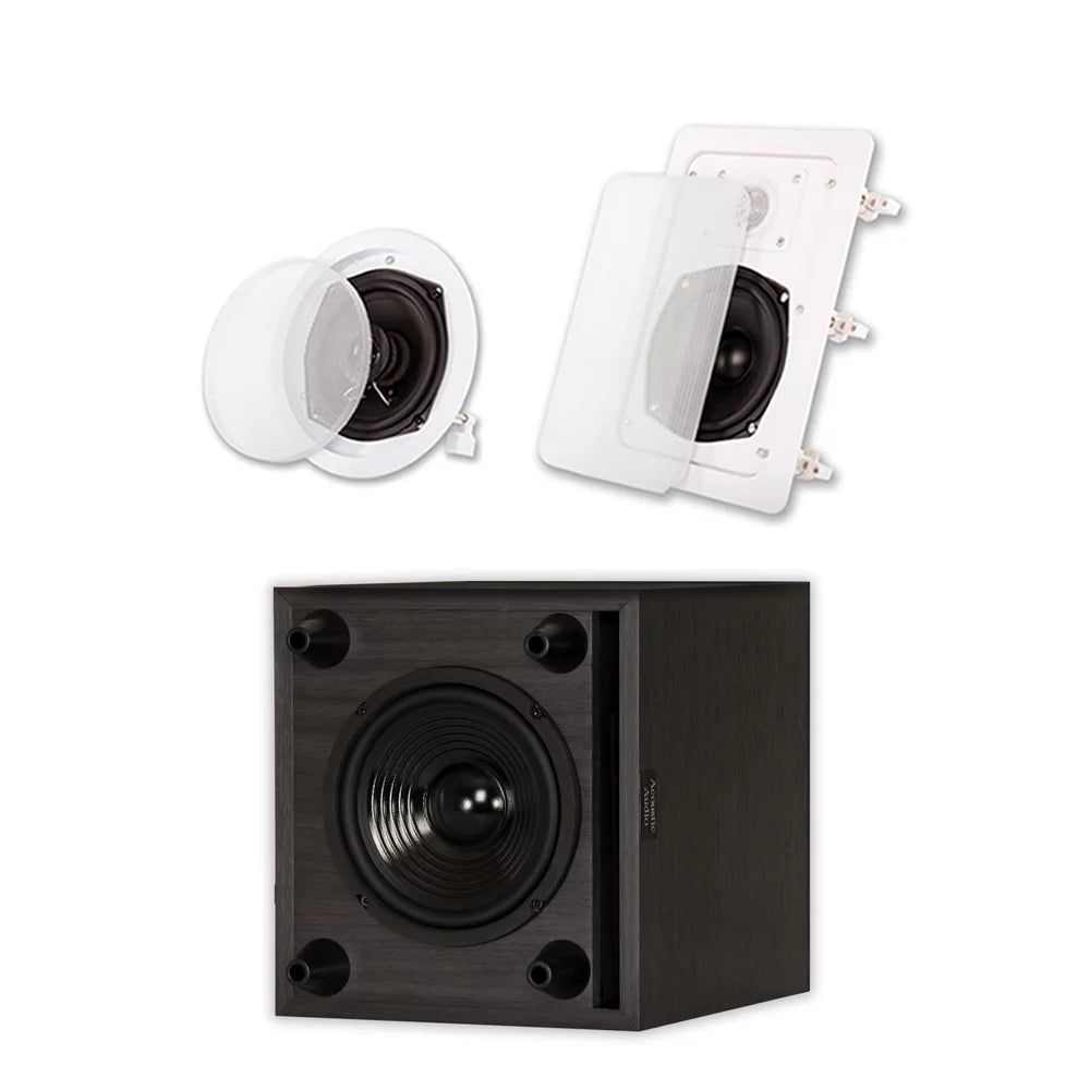 Acoustic Audio 7.1 Sizepeaker Sizeystem Flush Mount 7 Sizepeaker Sizeet and 6" Powered Sizeub