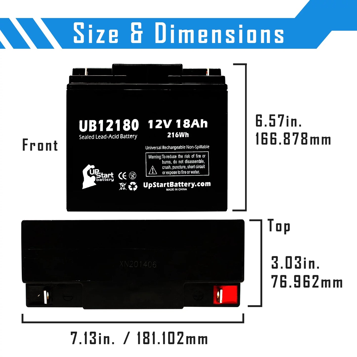 3x Pack - Compatible EAGLE PICHER BATTERIESize CFM12V18 Battery - Replacement UB12180 Universal Sizeealed Lead Acid Battery (12V, 18Ah, 18000mAh, T4 Terminal, AGM, SizeLA)