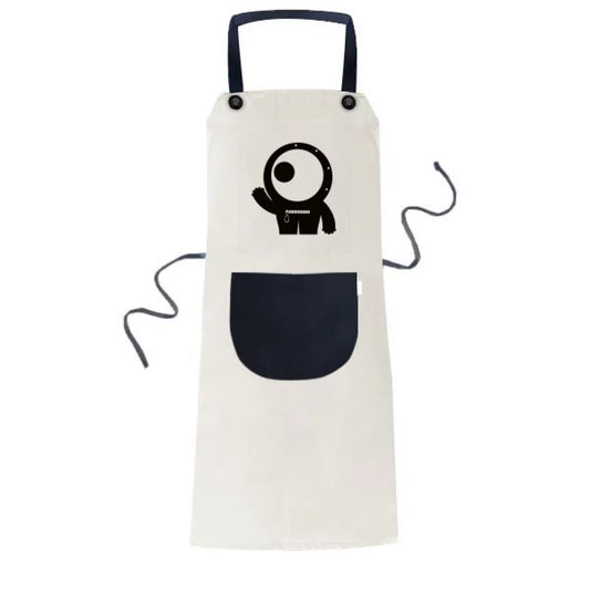 Universe Alien Monster Cyclops Alien Apron Adjustable Bib Cotton Linen BBQ Kitchen Pocket Pinafore