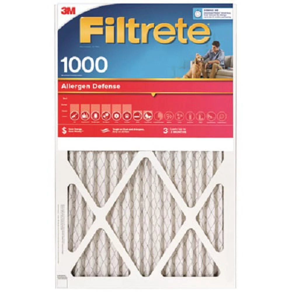 3M 9820-4 12" x 24" x 1" Red MPR 1000 Filtrete 3 Month Disposable Pleated Air Filter - Quantity of 4