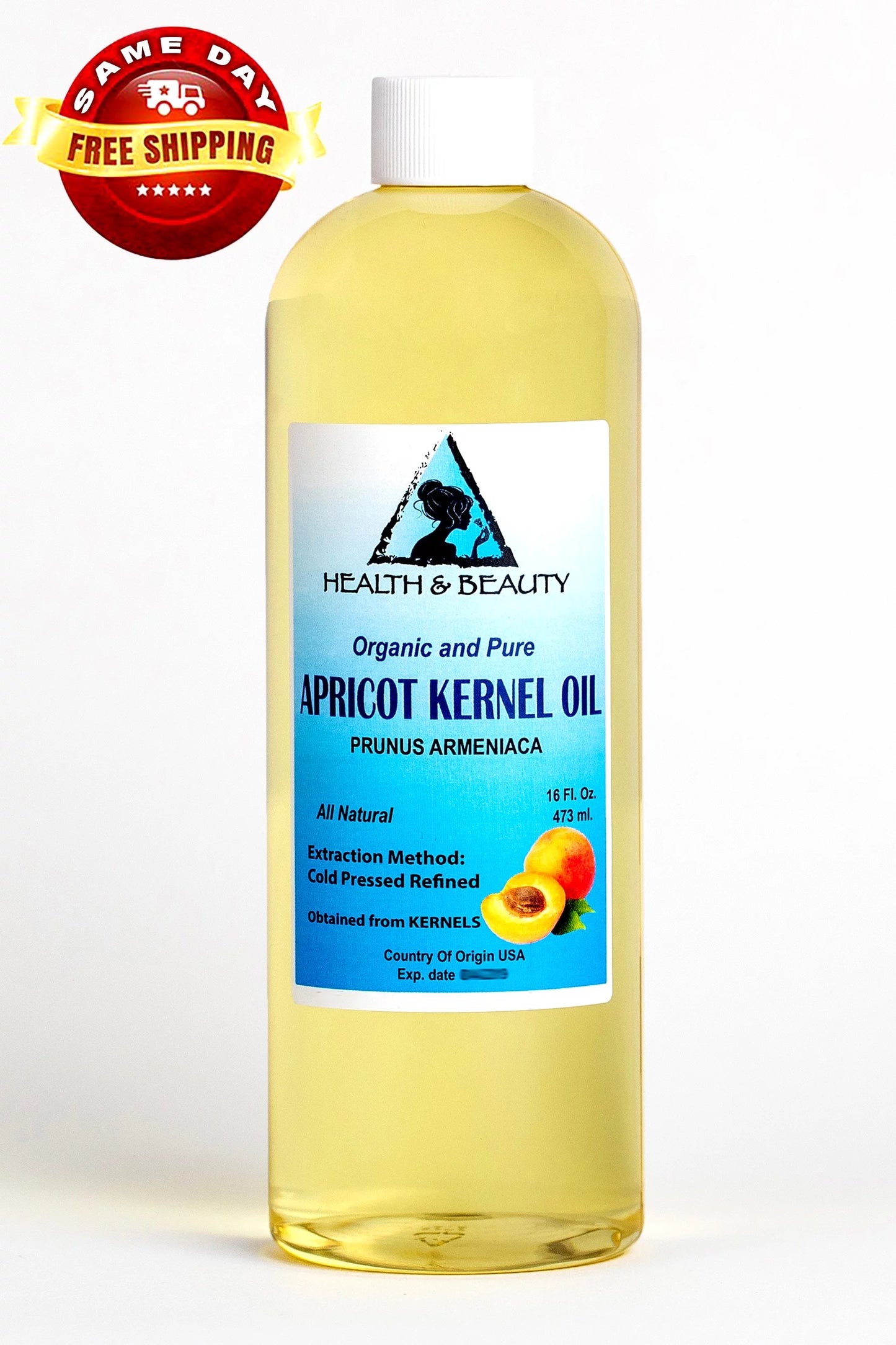 Apricot Kernel Oil Refined Organic Carrier Cold Pressed 100% Pure  64 oz