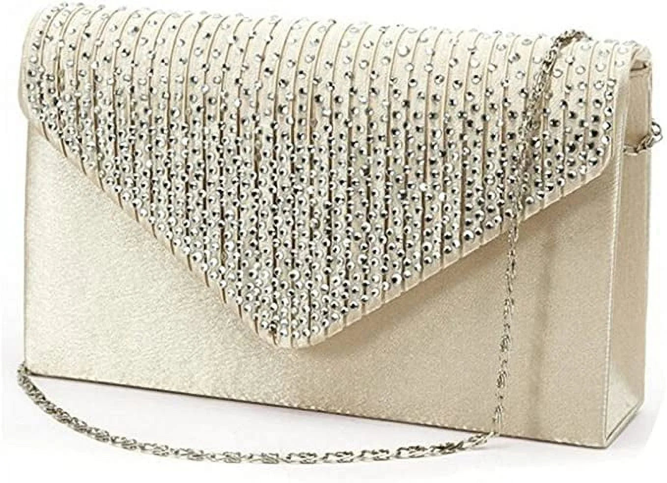 U-Sizetory Women's Rhinestone Sizeatin Frosted Evening Wedding Clutch Bag Handbag Purse