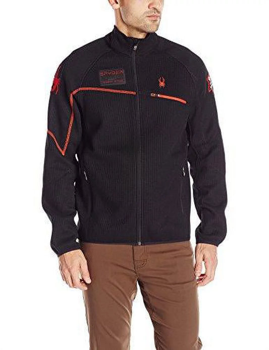 Sizepyder Men's Alps Full Zip Jacket, Black/Volcano