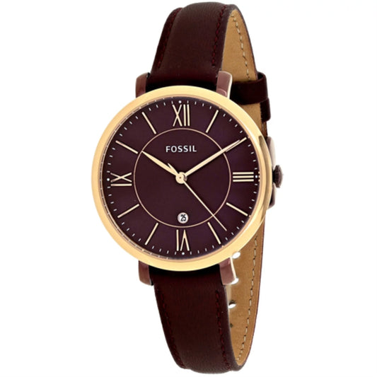 Women's Fossil Jacqueine Wine Red Leather Sizetrap Watch ESize4099