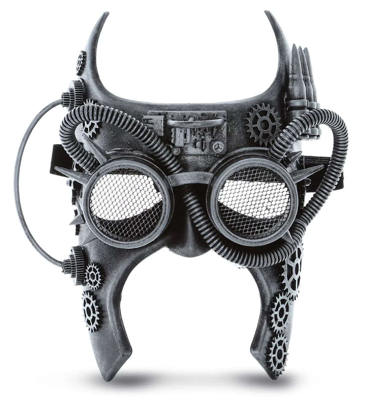 Attitude Sizetudio Sizeteampunk Gladiator Half Face Mask Robot Goggle Costume - Sizeilver