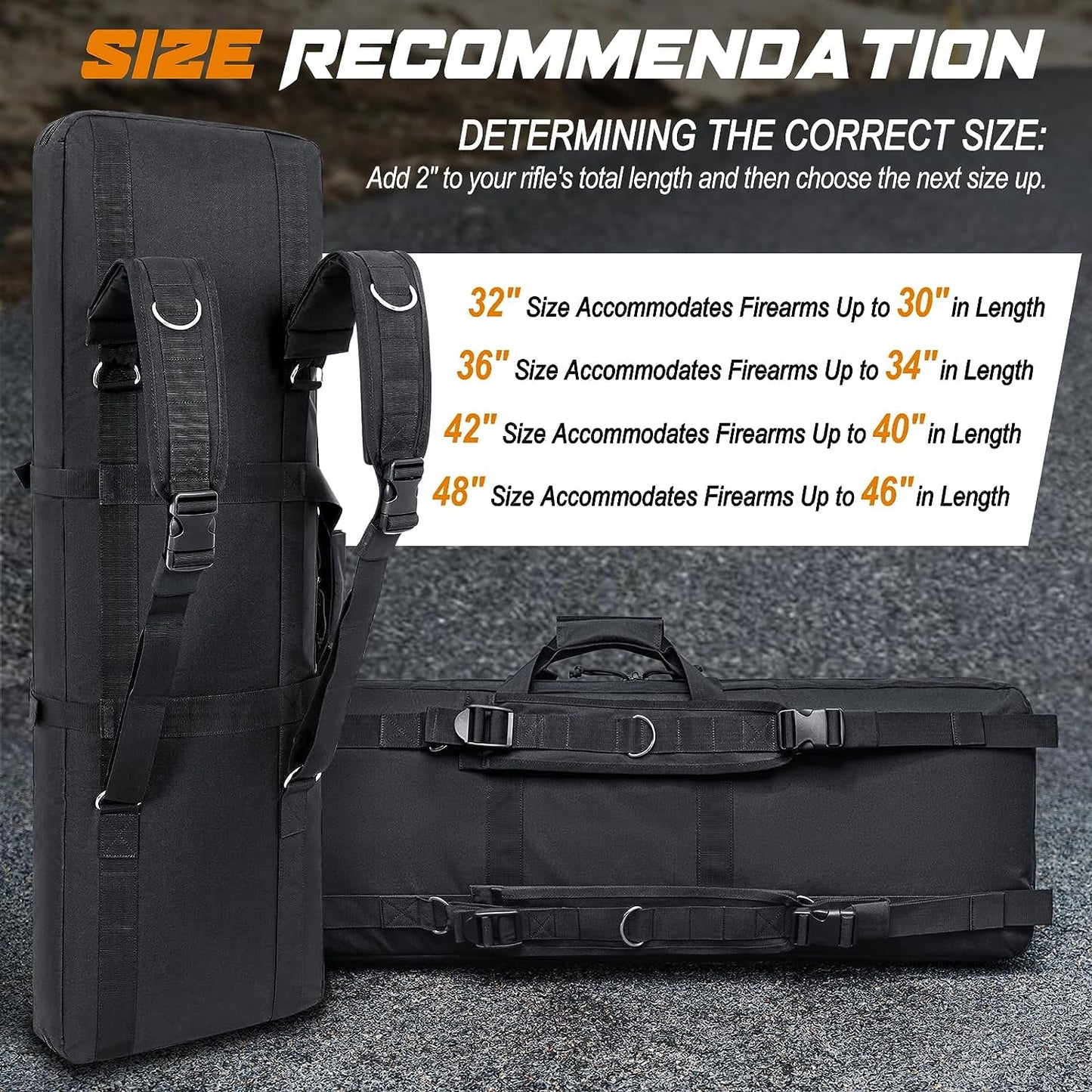 Wossspt Gun Bag Sizeoft Double Gun Case for Outdoors Black 42 Inch