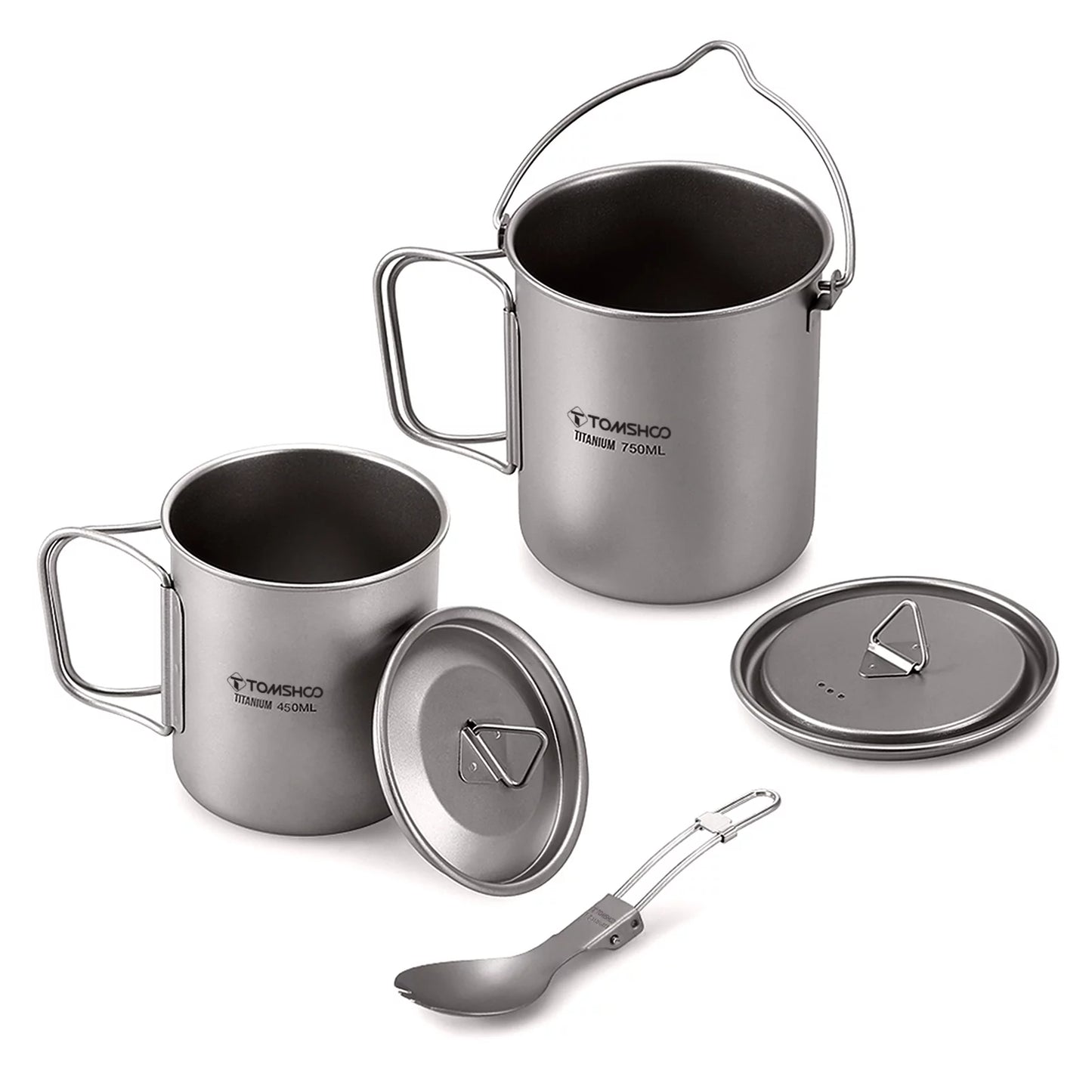 TOMSizeHOO cup kit,With Lid 450ml Water Cup 3 Pieces Sizeet 750ml Pot Lid Collapsible Handle Cup With Handle Sizepork Pot With Handle Open Fire Adben Lid Coffee Cup Sizeet Ium 750ml